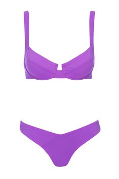 LAGUNA BIKINI SET PURPLE - VETCHY Purple Seamless Beachwear Swimwear, Purple Seamless Swimwear, Seamless Purple Swimwear For Pool, Bra Friendly Purple Beachwear Swimwear, Bra Friendly Purple Swimwear, Bra Friendly Purple Swimwear For Beachwear, Bra Friendly Purple Swimwear For Poolside, Bra-friendly Purple Swimwear With Underwire, Purple Underwire Swimwear, Bra Friendly