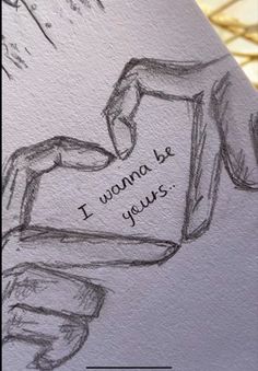 a drawing of a hand holding a box with the words i wanna't be yours