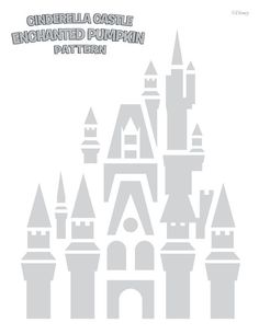 the cinderella castle pattern is shown in grey and white, with text that reads cinderella castle enchanted pumpkin pattern