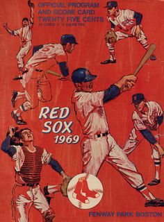 an old red sox baseball program poster