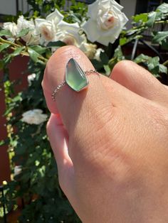 18k white gold adjustable jade ring 18k白金隨行翡翠戒指 可調節，薄荷綠，冰種 Silver Jade Promise Ring, Silver Jade Rings For Promise, Fine Jewelry White Gold Jade Ring, Silver Jade Ring Fine Jewelry, White Gold Jade Ring With Gemstone, Jade Ring, Myanmar, Rings Statement, Statement Rings