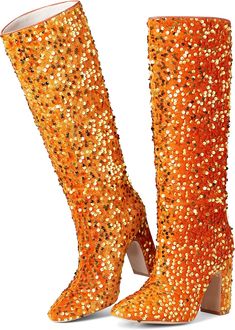 These glamorous mid-calve Stiletto Glitter Sequin Rhinestone Boots will turn heads. Sparkling sequins and rhinestones adorn the upper, finished off with a glitter coating for a truly eye-catching look. An adjustable ankle buckle provides excellent support. Ready to take your look to new heights? Rubber sole Shaft measures approximately 9.5" from arch Heel measures approximately 4.53" Upper material：fabric.Heel height：4.5inch(=11.5cm).Boot Shaft height(excluding heel height): 9.5inch. Mid calf bo Rhinestone Boots, Sequin Boots, Ankle Dress, Winter Knit Hats, Inspo Outfit, Boot Accessories, Black Rhinestone, Calf Boots, Mid Calf Boots