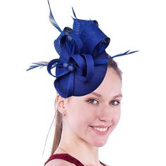 Made Of Cambric And Feathers Hand Wash Only Removable Hair Clip And Headband, So You Can Wear The Headband Or Clip It Into Your Hair, It Will Stay In Place All Day And Make You Noble And Confident. Simple To Wear, Hat Shape Fascinator, Pretty, Adorable And Fashionable. It Is A Cute And Delicate Fascinator Which Is Not Big Enough To Cover The Whole Of Your Head, You Will Not Feel Heavy Wearing And No Need To Be Annoyed To Wear A Hat When You Attending Any Activity. But You Will Become Charming An Blue Fascinator With Short Brim For Summer, Blue Short Brim Fascinator For Summer, Summer Blue Fascinator With Short Brim, Blue Short-brimmed Fascinator For Summer, Adjustable Blue Headband For Spring, Adjustable Blue Headband Costume Hat, Blue Adjustable Headband Costume Hat, Blue Summer Fascinator Hat, Spring Blue Fascinator With Short Brim