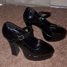 Only Worn Once. Box Included. Retro Black Platform Heels, Retro Platform Heels For Formal Occasions, Retro Formal Platform Heels, Retro Black Heels For Party, Retro Black Party Heels, Retro Black Heels For Formal Occasion, Black Retro Heels For Formal Occasions, 2000s Mall, Old Lady Shoes