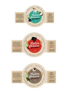 three different types of coffee labels