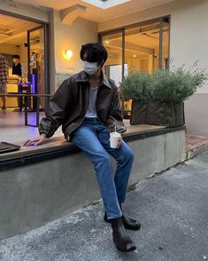 Korean Street Fashion Mens Ulzzang Boy, Korean Leather Jacket Outfit Men, South Korean Mens Fashion, Asian Men Fall Fashion, Asian Male Fashion Street Style, Kdrama Men Fashion, Asian Male Fashion, High End Streetwear, Men Streetwear Outfits