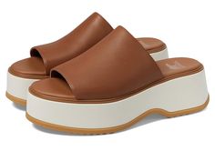 SOREL Dayspring Slide Sandal - Women's Shoes : Velvet Tan/Chalk : Make the date evening special wearing the SOREL Dayspring Slide Sandal. This round toe slip-on footwear features soft leather upper construction with platform heels and rubber outsole. Synthetic lining and plush EVA footbed. Imported. Measurements: Heel Height: 2 4 11 in Weight: 12.9806 oz Platform Height: 1 8 9 in Product measurements were taken using size 7, width B - Medium. Please note that measurements may vary by size. Orange Velvet, Sorel Womens, Sorel Shoes, Platform Heels, Tan Brown, Slide Sandals, Women's Shoes Sandals, Soft Leather, Women's Shoes