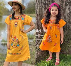 Want to match with your mini me? This Beautiful Women's and Girl's Mexican Dress is perfect for matching at a special event or just for fun! The price listed includes one adult size dress and one child's size dress. There are two length options for the women's dress: 1. Short 2. Long Yellow Short Sleeve Dress For Festive Occasions, Yellow Dress With Short Sleeves For Festive Occasions, Festive Yellow Dress With Short Sleeves, Orange Embroidered Dresses For Festivals, Orange Embroidered Dress For Festivals, Orange Embroidered Festival Dress, Cute Yellow Embroidered Dress, Orange Embroidered Short Sleeve Dress, Spring Festive Orange Dress