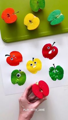 the very hungry caterpillar finger puppets are ready to be made into an apple