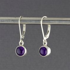 small genuine amethyst drop earrings Adjustable Purple Jewelry With Lever Back Ear Wires, Classic Round Amethyst Earrings, Everyday Hypoallergenic Purple Earrings, Nickel-free Round Purple Earrings, Classic Sterling Silver Purple Earrings, Elegant Small Hoop Purple Earrings, Classic Purple Sterling Silver Earrings, Elegant Purple Small Hoop Earrings, Dainty Nickel-free Purple Earrings