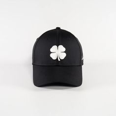 This black fitted hat with a white clover is as classy as it gets! Showcase your style by topping it off with Black Clover. White Clover, Clover Design, Stretch Headband, Black Clover, Black Hat, Fitted Hat, Clover Leaf, Black Friday Sale, Black Fits