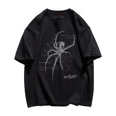 Black T-shirts, Cute Aesthetic Shirts, Cute Shirt Designs Aesthetic, Cool T-shirt, Spider Clothes, Shirt Design Ideas, Spider Shirt, Shirts Aesthetic, Clothes Shirt