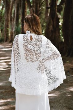 White Lace Wedding Cape Lace Bridal Cape with Fringe Trim Wedding Shawl *White Embroidered Lace *Fringe Trim *Neck Lace *Hook & Eye Closure *Size: One Size White Bohemian Lace Dupatta, Bohemian White Lace Dupatta, Traditional White Shawl For Summer, Traditional White Summer Shawl, White Bohemian Wedding Dupatta, White Bohemian Dupatta For Wedding, Bohemian White Dupatta For Wedding, White Dupatta With Lace Work For Summer, White Lace Shawl For Wedding