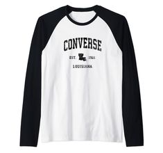 a white and black shirt with the words converse on it