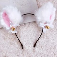 Super Cute Cat Ears. Perfect For Anime Conventions, Costumes, Cosplay, Etc. Brand: N/A Size: Os Material: Polyester Color: White, Black Style: Headband Features: Moveable Plush Cats Ears With Bells And Bows Brand New! From A Smoke Free Environment! Costume Accessories With Ears For Party And Cosplay, Halloween Cat Ears Costume Accessories, Novelty Costume Accessories With Ears For Cosplay, Novelty Costume Accessories For Cosplay With Ears, Novelty Cosplay Costume Accessories With Ears, Adjustable Cat Ears Costume Accessories, Novelty Cat Ears Costume Accessories For Cosplay, Cute Costume Accessories For Halloween Cosplay, White Halloween Costume Accessories With Ears