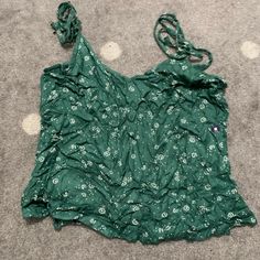 Brand New With Tags, Good Condition, Never Worn, Women Size Medium Green Cotton Tank Top With Floral Print, Green Floral Print Cotton Tank Top, Green Floral Print Sleeveless Top, Green Sleeveless Floral Print Top, Green Cotton Floral Print Tank Top, Cotton Floral Print Green Tank Top, Floral Tank Top, Abercrombie And Fitch, Floral Tank