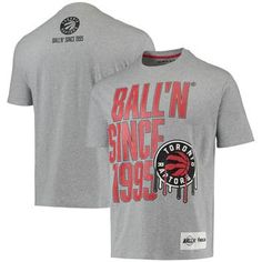 This comfortable shirt is a perfect representation of longstanding Toronto Raptors fandom. It's an athletic fitting shirt crafted with a blend of cotton and spandex, giving it just the right amount of stretchiness. Big and bold Toronto Raptors graphics are the highlight of this tee, which makes it the perfect focal point for a stellar game day ensemble. Brand: BALL'N Crew neck Imported Machine wash with garment inside out, tumble dry low Material: 95% Cotton/5% Spandex Officially licensed Screen Streetwear Graphic T-shirt For Baseball Season, Tri-blend T-shirt With Graphic Print For Fans, Collegiate Graphic T-shirt For Fan Merchandise, Throwback Sports T-shirt With Screen Print, Throwback Short Sleeve Pre-shrunk T-shirt, Collegiate Crew Neck T-shirt For Fan Events, Collegiate Cotton T-shirt For Fan Events, Tri-blend Graphic Print T-shirt For Fan Gear, Crew Neck T-shirt With Front Print For Fan Events