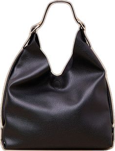 Elegant Solid Hobo Bag For Office, Trendy Hobo Tote Bag With Snap Closure, Trendy Hobo Bag Tote With Snap Closure, Elegant Faux Leather Hobo Bag For Travel, Trendy Black Hobo Bag For Office, Trendy Office Shoulder Bag With Snap Closure, Black Faux Leather Hobo Bag For Fall, Chic Bucket Shoulder Bag With Snap Closure, Black Hobo Bag With Zipper For Work