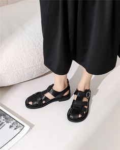 Elisa Women's Flat Sandal | Ultrasellershoes.com – Ultra Seller Shoes Ridding Boots, Strap Sandals Heels, Large Size Womens Shoes, Black Sandals Flat, Ladies Footwear, Basic Heels, Buckles Fashion, Leather Gladiator Sandals, Sandals Flat