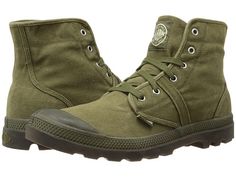 Palladium Pallabrouse Dark Olive/Dark Gum Palladium Boots Mens, Dark Gums, Palladium Boots, Mens Lace Up Boots, Womens High Top Shoes, Jungle Boots, Tactical Life, Canvas Boots, Desert Boots