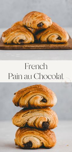 three croissants stacked on top of each other