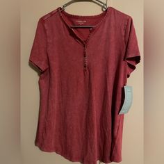 Coldwater Creek T Shirt Size Medium New With Tags Casual Red T-shirt For Everyday, Red Relaxed Fit Tops For Everyday, Red Short Sleeve Top For Everyday, Casual Red Cotton Top, Cotton Shirts Women, Lace Tee, Embroidered Tee, Sweater Vest Women, Cotton Pullover