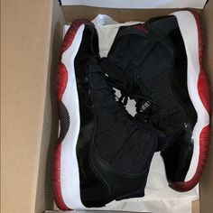 Air Jordan 11 Retro (Gs) "2012 Release" 378038 010 | Black, Varsity Red-White | 2012 *Only Worn A Handful Of Times - Ships In Original Jordan Box ***Rare Find*** Jordan Sports Shoes With Air Cushioning And Round Toe, Jordan Shoes With Air Cushioning For Streetwear, Plush Pajama Pants, Jordan 11 Bred, Red Jordans, Shiny Shoes, Quince Ideas, Air Jordan 11 Retro, Shoes Air