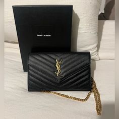 Ysl Crossbody Bag Detachable Chain Only Worn Once Comes With Box And Dust Bag Ysl Crossbody, Ysl Crossbody Bag, Saint Laurent Bags, Yves Saint Laurent Bags, Chain Wallet, Wallet Chain, Yves Saint Laurent, Saint Laurent, Crossbody Bag