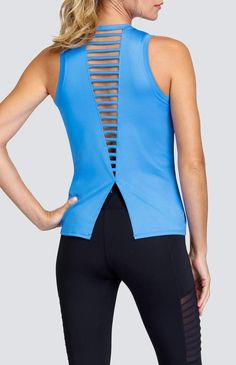 Trixie Tank - Oasis Summer Stretch Golf Tops, Summer Golf Tops With Stretch, Summer Stretch Tops For Golf, Summer Golf Stretch Tops, Fitted Athleisure Activewear For Golf, Athleisure Activewear For Golf, Stretch Athleisure Activewear For Golf, Functional Blue Top For Spring, Functional Blue Spring Top