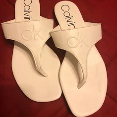 Nwot Calvin Klein Sandals. White. Size 8. Calvin Klein Sandals, Calvin Klein Shoes, Calvin Klein White, Womens Calvin Klein, Women's Shoes Sandals, Shoes Sandals, Calvin Klein, Sandals, Women Shoes