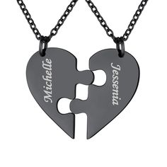 PRICES MAY VARY. Personalized Relationship Necklace for Couples: This heart matching bff necklace contains 2 pcs puzzle necklaces with chains. They are separated for 2 persons, but can be put together to make a heart. Very ingenious and thoughtful best friend gifts. Material: Made of durable 316L stainless steel with excellent polishing and electroplating craftsmanship, which will make it look gorgeous and sparkling. This friendship necklace set is nickel free, lead free, healthy to skin and not Necklace For Couples, Relationship Necklaces, Matching Bff, Bff Necklace, Plating Techniques, Couple Necklace, Personalized Matches, Friendship Necklace, Bff Necklaces