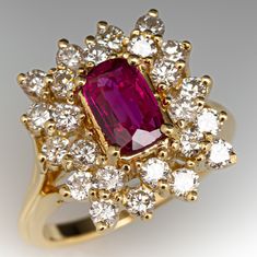 Cushion Cut Ruby Cocktail Ring w/ Diamonds in 18K Yellow Gold, Sku AC22386 Formal Ruby Diamond Ring With Single Cut Diamonds, Formal Cushion Cut Ruby Ring, Fine Jewelry Ruby Ring With Cushion Brilliant Cut, Ruby Ring With Cushion Cut Diamond For Anniversary, Formal Rings With Single Cut Diamonds And Lab-created Ruby, Formal Ruby Cluster Ring With Diamond Accents, Formal Cushion Cut Ruby Ring With Prong Setting, Cushion Cut Ruby Ring With Diamond For Anniversary, Dazzling Ruby Ring With Diamond Prong Setting