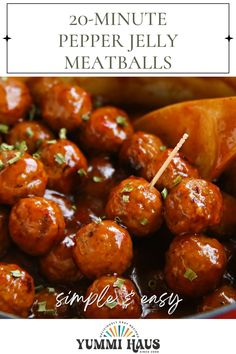 meatballs with sauce and parsley in a bowl