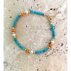 Turquoise & Jasper Gold Filled Bracelet. Delicate Turquoise - Etsy Adjustable Turquoise Bohemian Pearl Bracelet, Bohemian Turquoise Pearl Bracelet With Round Beads, Bohemian Blue Pearl Bracelet With Colorful Beads, Blue Bohemian Pearl Bracelet With Colorful Beads, Turquoise Bohemian Pearl Bracelet, Turquoise Pearl Bracelet With Colorful Beads As Gift, Turquoise Beaded Pearl Bracelet Gift, Bohemian Turquoise Pearl Bracelet For Gift, Handmade Turquoise Pearl Bracelet With Round Beads