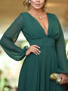 Cheap Bridesmaid Dresses Online, Sukienki Plus Size, Sparkly Prom Dresses, Floral Prom Dresses, Floor Length Chiffon Bridesmaid Dresses, Dress With Pleats, Cheap Bridesmaid, Plunging Neck, Mob Dresses