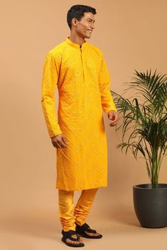 PRODUCT DESCRIPTION ITEM NAME - MEN KURTA PATTERN - As picture shown MATERIAL - Chikankari kurta COLOR- SAME AS PICTURES SIZE - AS YOU SELECTED LENGTH - 36 INCHES NOTE : Pajama is not included. Size name - Actual Chest Size / Kurta Chest Size XS - 30" Inches / 36" Inches S - 34" Inches / 40" Inches M - 36" Inche / 42" Inches L - 40" Inches / 46" Inches XL - 44" Inches / 50" Inches 2XL - 48" Inches / 54" Inches 3XL - 52" Inches / 58" Inches 4XL - 56" Inches / 62" Inches 5XL - 60" Inches / 66" Inches 6XL - 64" Inches / 70" Inches 7XL - 68" Inches / 74" Inches NOTE : Color may be vary because of camera flash & different computer screen.Size may be vary to nature of item is handmade. Shipping Information The package will be shipped within 2 Business Days once the order paid and provide the tra Festival Long Sleeve Sherwani With Gota Work, Navratri Long Sleeve Sherwani With Gota Work, Navratri Sherwani With Gota Work And Long Sleeves, Yellow Sherwani With Dabka Work For Designer Wear, Designer Yellow Sherwani With Dabka Work, Yellow Sherwani With Gota Work Straight Kurta, Yellow Sherwani With Gota Work And Straight Kurta Shape, Yellow Sherwani With Gota Work In Straight Kurta Style, Long Sleeve Sherwani With Gota Work For Puja