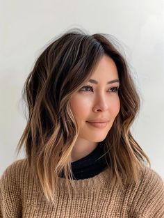 Chic Long Bob Hairstyles to Try Now Long Bob Women, Wavy Angled Bob Medium, Bronde Balayage Long Bob, Short Hair Bangs Highlights, Long Textured Bob With Bangs, How To Style A Long Bob, Long Bob For Fine Hair, Long Bob Thick Hair, Mid Length Lob