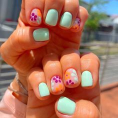 Summer Nails For Europe, Cute Nail Art Designs, Summery Nails, Her Nails, Nail Idea, Summer Acrylic Nails, Short Acrylic Nails Designs