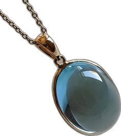 Formal Cabochon Blue Topaz Jewelry, Blue Cabochon Drop Jewelry, Blue Drop Cabochon Jewelry, Blue Drop Jewelry With Cabochon, Gold Skies, Blue Topaz Jewelry, Handmade Jewelry Box, Blue Topaz Pendant, Topaz Jewelry