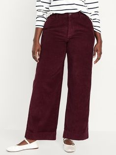 High-Waisted Corduroy Wide-Leg Pants | Old Navy Corduroy Wide Leg Jeans With Pockets, Wide Leg Corduroy Pants With Belt Loops, Corduroy Wide-leg Pants With Pockets, Corduroy Wide Leg Pants With Belt Loops, Mid-rise Corduroy Bottoms With Pockets, Corduroy Straight Leg Bottoms With Button Closure, Wide Leg Corduroy Bottoms With Button Closure, Corduroy Wide Leg Bottoms With Button Closure, Corduroy Bottoms With Button Closure For Work