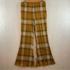 Grundge 90’s Y2k Retro Pull On Plaid Pants With Bell Bottoms. Excellent Condition. Never Worn. Y2k Trousers For Fall Season, Y2k Style Trousers For Fall, Y2k Style Fall Trousers, Fall Y2k High-waisted Pants, Fall Y2k Style Trousers, Fall Y2k Trousers, Y2k Bottoms For Fall, Y2k Style Bottoms For Fall, Y2k Full-length Pants For Fall