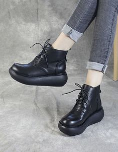 Buy retro platform boots, retro wedge shoes, 1000+ style retro leather handmade women's wedges & platform boots you can choose from us. Obiono.com is the best retro shoes online store. Casual Leather Lace-up Wedge Boots, Spring Platform Martin Boots, Spring Closed Toe Platform Martin Boots, Spring Platform Martin Boots With Closed Toe, Casual Platform Wedge Heel Boots, Spring Martin Boots With Platform And Flat Heel, Thick Bottom Round Toe Martin Boots, Fall Leather Shoes With Platform And Round Toe, Casual Chunky Platform Wedge Boots For Spring