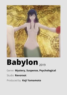 an image of a woman with her arms spread out in front of the words babylon