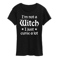 Get ready for spooky season in this women's I'm not a witch Halloween tee. Get ready for spooky season in this women's I'm not a witch Halloween tee. FEATURES Short sleeves CrewneckFABRIC & CARE Solid: cotton; Heather: cotton, polyester Machine wash Imported Size: Small. Color: Black. Gender: female. Age Group: kids. Pattern: Graphic. Fun Photoshoot, Petite Size Chart, Kids Pattern, Witch Halloween, A Witch, Halloween Tees, Womens Size Chart, Halloween Season, Pattern Graphic