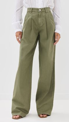 Find VERONICA BEARD Mia Wide Leg Trousers With Double Pleats on Editorialist. Fabric: Mid-weight, non-stretch twill,Pleated front,Slant hip pockets and faux welt back pockets,Shell: 97% cotton/3% elastane,Wash cold,Imported, China High Waist Olive Cotton Pants, Wide Leg Khaki Chinos For Work, Wide-leg Khaki Chinos For Workwear, Olive Pants With Elastic Waistband, Olive Relaxed Fit Bottoms For Work, Wide Leg Chinos With Elastic Waistband For Fall, Olive Wide Leg Pants For Work, Fall Wide Leg Chinos With Elastic Waistband, Olive Wide Leg Work Pants