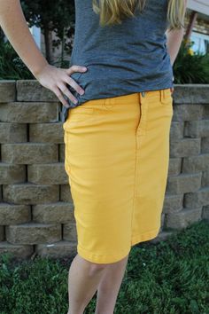 Super cute and stretchy skirt, perfect for adding color to your outfit! Front pockets are not functional. Fits true to size, typical size 6 wearing size 6. Feel free to message me for measurements. Yellow Denim Skirt, Christian Modesty, Fall Yellow, Rock Valley, Jean Skirts, Yellow Denim, Marigold Yellow, Stretchy Skirt, Stretchy Jeans