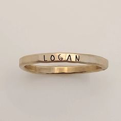 Adjustable Personalized Gold Stackable Rings, Hand Stamped 14k Gold Engraved Ring, Hand Stamped 14k Gold Ring, Hand Stamped 14k Yellow Gold Engraved Ring, Minimalist Custom Name 14k Gold Ring, Minimalist 14k Gold Custom Name Ring, Minimalist Gold Engraved Ring With Custom Name, 14k Yellow Gold Engraved Ring With Hand Stamped Details, Gold Minimalist Ring With Custom Name Engraving