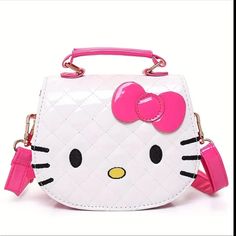 Hello Kitty Handbag, Cartoon Anime Mini Crossbody Bag, Kawaii Shoulder Bag Purse For Women The Back Of The Purse Has Hello Kitty Embroidered (Photo Of Black Purse Is Just To Show Measurements, This Listing Is For The White And Pink Purse) Nwt #Hellokitty Waterproof Messenger Bag, Hello Kitty Handbags, Hello Kitty Purse, Beg Tangan, Kids Totes, Charmmy Kitty, Hello Kitty Bag, Children Cartoon, Sweet Bags