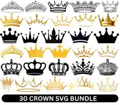 30 crown svg clipart bundle