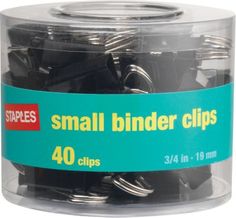 staples small binder clips, black, 40 / pkg - 1 each